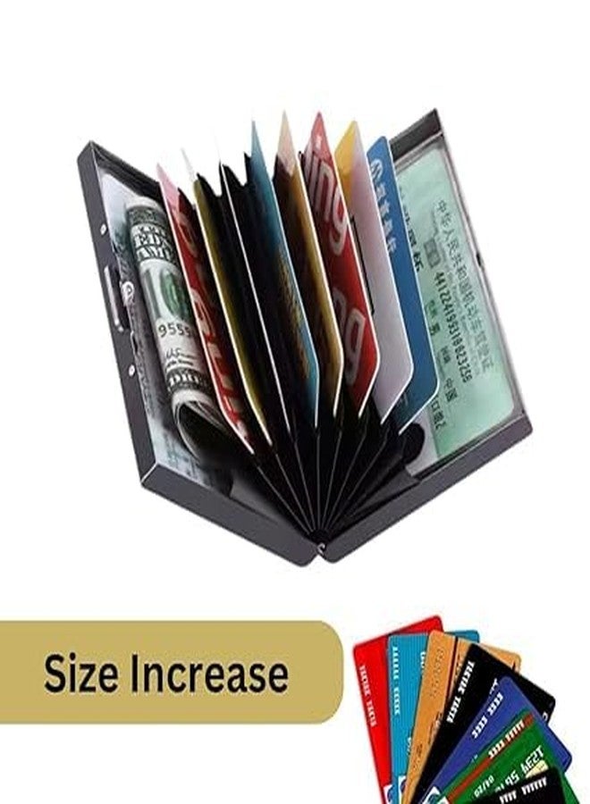encELade RFID Protected Stainless Steel Black Real Life Hero 10 Slot Credit/Debit/ATM Card Holder for Men & Women - Image 2